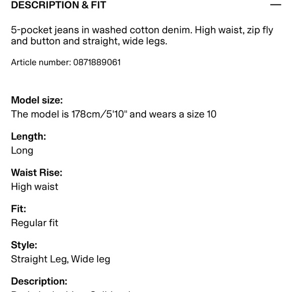 H&M Bleecker high rise wide leg jeans - Picture 9 of 10